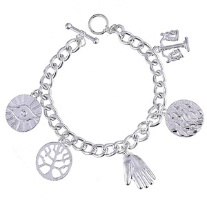 Pulsera ZRM de Joyería de Moda, Aleación de Zinc, Plateada, con Dijes de Formas Geométricas, Diseño Novedoso, Inspirada en la Película Clásica <span class=keywords><strong>Divergentes</strong></span>: 5 Faciones - Product Image 1