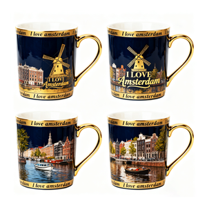 Tasses en céramique personnalisées avec paysage et design personnalisé, souvenirs touristiques d'<span class=keywords><strong>Amsterdam</strong></span>, adaptées aux grossistes en cadeaux souvenirs - Product Image 1