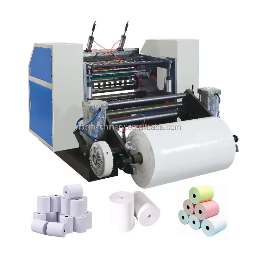 Máquina cortadora de papel térmico de rollo automático/máquina cortadora de rollos de papel de Fax/rebobinadora cortadora