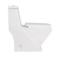 WC moderne en porcelaine, cuvette de toilette monobloc carrée à double chasse en céramique pour salle de bain