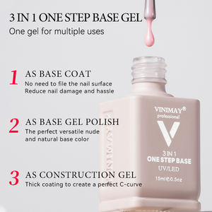 طلاء جل من Vinimay متعدد الأغراض بخطوة واحدة 3 في 1 بقاعدة جل للبناء بقاعدة جل تدوم طويلاً ولا يحتاج إلى طبقة أساسية - Product Image 2