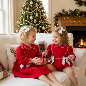 Vestiti per Bambine, Tutina con Bordo Smerlato per Bimbe, Abito Principessa alla Moda per Bambine, <span class=keywords><strong>Vestito</strong></span> <span class=keywords><strong>Natalizio</strong></span> per Bambine - Product Image 1