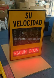 Sensor de radar de velocidad Detección de velocidad Detector de radar Láser de velocidad del coche Señal de límite solar Señal de <span class=keywords><strong>caja</strong></span> de luz LED con energía solar - Product Image 4