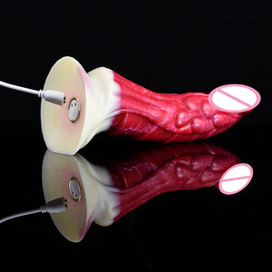 NNSX vibrierender gebogener Dildo mit Saugnapf Silikon mehrfarbig gerippt stimulieren Fernbedienung <span class=keywords><strong>Vibrator</strong></span> Anal Plug Sexspielzeug - Product Image 5