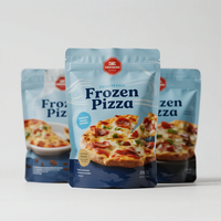 Emballage de soupe congelée avec fermeture éclair de qualité alimentaire personnalisé, sachet en plastique à fermeture arrière, sac à pizza pour congélateur
