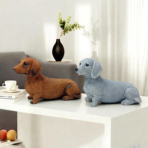 New Creative Retro Dachshund Ornament Outdoor <b>Garden</b> Courtyard Lawn Landscaping Decorative Epoxy Resin Sculpted Folk Art - Product Image 2