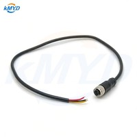 Câble assemblé M12 5 broches femelle surmoulé 3M 22AWG non blindé gaine PVC contacts laiton plaqué or étanche IP67 60V usine