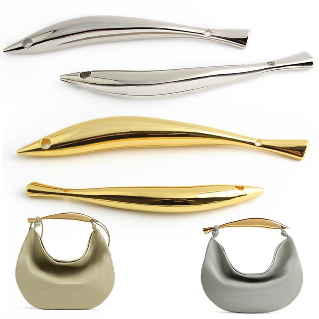 Creative Fish-Shaped Metal Handbag Handle - Zinc Alloy Electroplated Purse Handle Replacement DIY Bag Handle