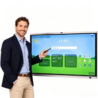 Tableau blanc interactif 86 pouces 4K LED tactile capacitif, tableau intelligent double OS, affichage sans fil, OEM ODM avec I3 I5 I7