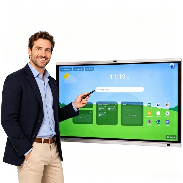 86 Inch Interactive Whiteboard 4K LED Capacitive Touch Smart Board Dual OS Wireless Cast Display OEM ODM with I3 I5 I7