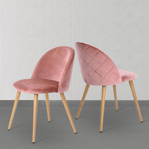 Luxe noir pas cher moderne en bois velours chaises tapissées de salle à manger - Product Image 1