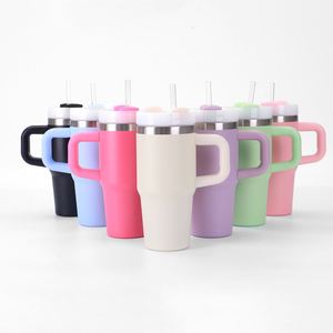 Gobelets isothermes en acier inoxydable de 14 oz, à double paroi, avec couvercle et paille, design sportif pour enfants, idéal pour l'école - Vente en gros - Product Image 3