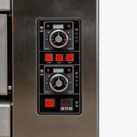 Four à gaz commercial à trois niveaux et six plateaux en acier inoxydable à commande par bouton pour boulangerie, haute productivité