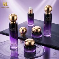 Bouteilles en verre cosmétiques de couleur personnalisée, emballages en verre pour soins de la peau, fabricant de contenants en verre vides à étiquette privée