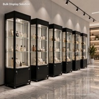 Vitrine en verre trempé à cadre en aluminium avec serrure à clé, vente directe d'usine