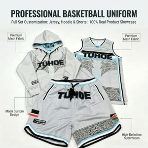Completo Set Basket Uomo Personalizzato con Stampa Sublimatica Tribale Iwi Ngati Porou Maori Aotearoa - Maglia, Felpa con Cappuccio e Polo - OEM NZ - Product Image 2