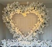 Arche florale de mariage en soie artificielle en forme de cœur, écologique, réglable, toile de fond de cérémonie, taille personnalisable, décoration