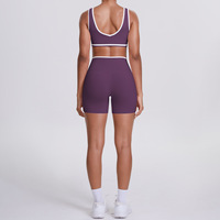 Ensemble de sport respirant à double face brossé, ajusté, taille croisée, pour la course à pied, le fitness et le yoga