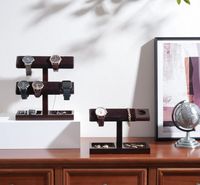 Support de Présentation Double Moderne en Bois pour Montres, Type Tour T-Bar, Écologique, Prix Avantageux
