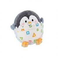 Peluche musicale sauteuse pingouin réversible noir et blanc scintillante unisexe 16 cm, rembourrée en coton PP, pour bébé