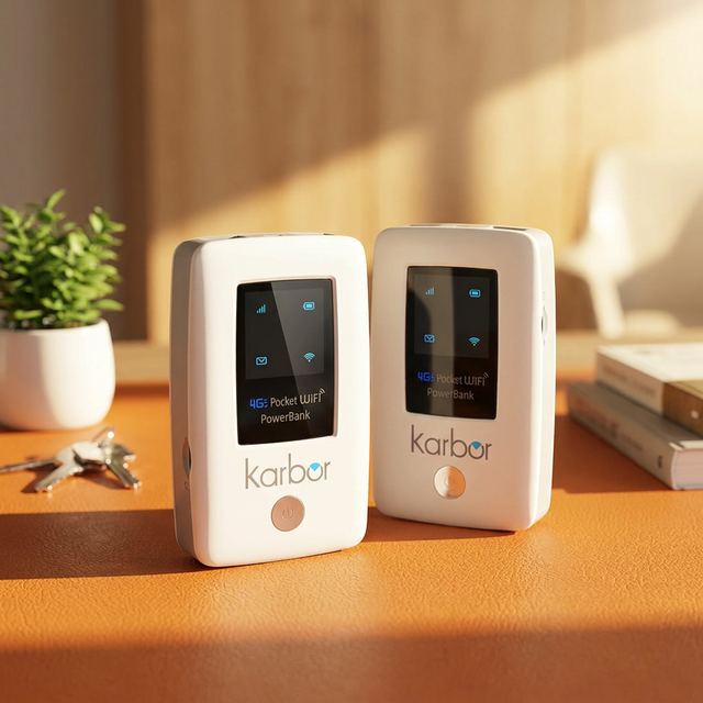 Karbor 4G Wireless Router WiFi 6 Mobile Hotspot Router with SIM Card Slot and 6000mAh Power Bank 300Mbps