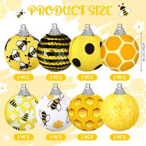 เครื่องประดับแขวนรูปผึ้งลูกบอลรังผึ้งสีเหลืองสีดำสำหรับงานเลี้ยงวันหยุด - Product Image 3