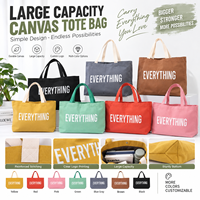 Sac fourre-tout en toile robuste, grand format, multicolore, à fond large, durable, réutilisable, pour la vente en gros