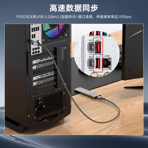 Câble de données USB 3.2 Type-C en nylon <span class=keywords><strong>Zoe</strong></span> Preferred, <span class=keywords><strong>charge</strong></span> rapide, transfert haute vitesse 10 Gbps, <span class=keywords><strong>charge</strong></span> 3A, câble tressé pour voiture, appareil photo, imprimante - Product Image 4