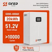 Batterie de stockage d'énergie domestique LiFePO4 51,2 V 400 Ah pour système solaire hybride résidentiel ESS, longue durée de vie avec BMS intelligent CAN