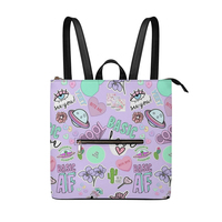 Sac à dos de loisirs en cuir PU grande taille pour femme, motif personnalisé, haute qualité, pour l'université et l'école, avec poignée supérieure, sac à main