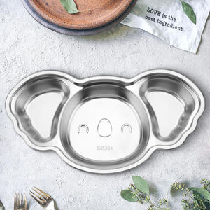 Platos divididos en forma de <span class=keywords><strong>Koala</strong></span> para el almuerzo Camping 304 plato dividido de acero inoxidable 3 secciones platos de cena irrompibles bandeja de comida - Product Image 4