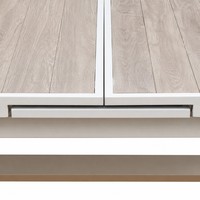 Table à manger extensible d'extérieur avec structure en aluminium, design moderne et durable pour villa