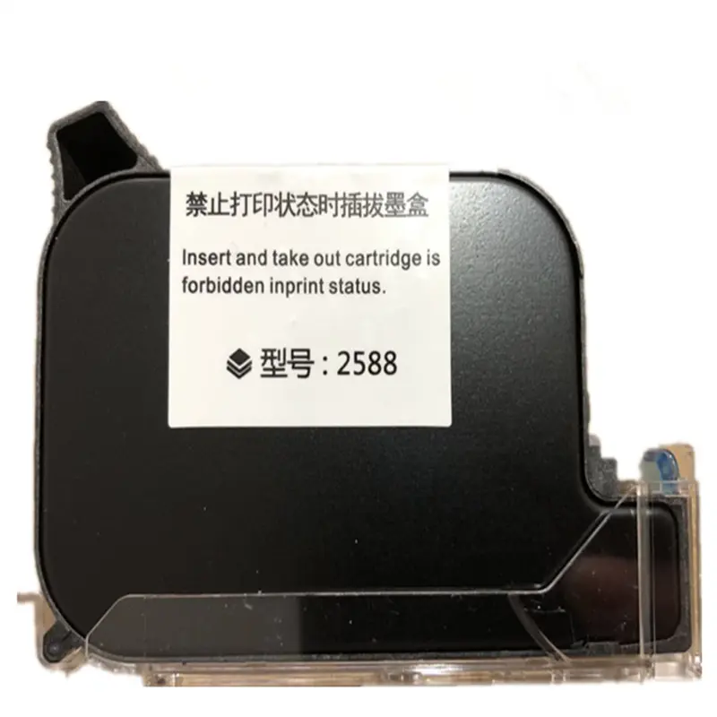Low cost fast dry black solvent ink cartridge 2588 for tij 2.5 inkjet coding printer marking machine