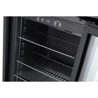 Unit Kulkas Stainless Steel Tunggal dengan Meja Marmer Hitam Peralatan BBQ Dapur Luar Ruangan