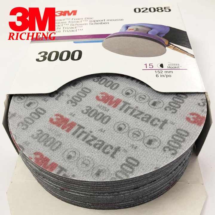 3M Trizact Foam Discs 3M Trizact 3000 Grit Hookit Foam Discs (02085) - New Box, Same Day Shipping, Perfect For Fine Sanding And Polishing 3M Trizact Discs - Foto 10