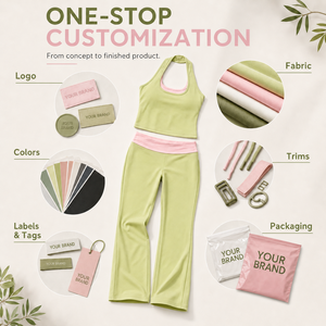 Completo da Palestra per Donna 2 in 1, Top Yoga e Pantaloni <span class=keywords><strong>a</strong></span> Zampa Morbidi, Abbigliamento Sportivo, Set Yoga per Donna, Abbigliamento Casual - Product Image 2