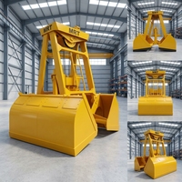 Godet de préhension télécommandé sans fil à longue autonomie, accessoire de grue fiable pour le levage de déchets, de résidus et de marchandises en vrac