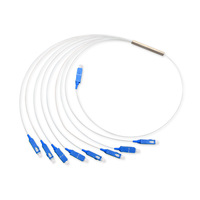 Precio de fábrica MINI PLC tipo divisor de fibra óptica 1:8 Mini tubo de acero 1x8 vías SC UPC PC conector equipo óptimo