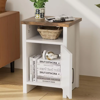 Vente en gros de petite table de chevet contemporaine en bois moderne pour la maison table de chevet italienne avec tiroir pour chambre à coucher