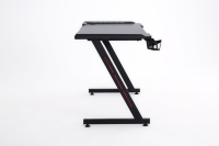 Bureau de jeu en fibre de carbone en forme de Z GFRUN GF-D10 avec éclairage LED RVB 8 couleurs, cadre en acier, épaisseur 1,8 cm, porte-gobelet ABS écologique et durable