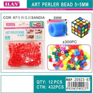 Perline ILAN Art Perler 5x5mm Rosso Anguria per Creazioni Artigianali e Gioielli Fai-da-Te - Product Image 1