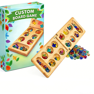 Custom Classic Board Game Strategy <b>Table</b> Game with <b>Folding</b> Wooden Board Multi Color Stones for Friends Family Game Night Travel - Product Image 6