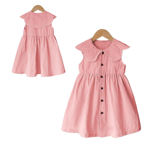 Abito Estivo Personalizzabile in Misto Lino e Cotone per Bambina, Vestito Casual e Comodo per Bambini, Abbigliamento all'Ingrosso - Product Image 2