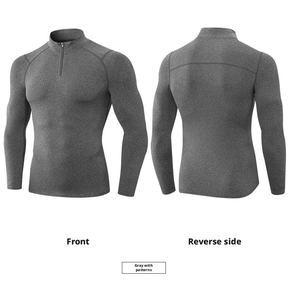 Chemises de sport actives à séchage rapide pour hommes avec logo personnalisé, col montant, manches longues, pull de course, sweat-shirt d'extérieur - Product Image 5