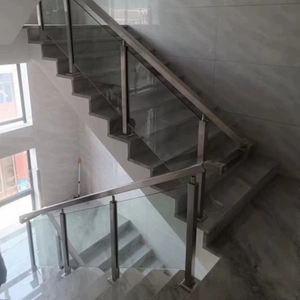 Rampe d'escalier Main courante en acier inoxydable Balustres en fer pour escaliers intérieurs Balcon Balustrade en verre trempé médiocre - Product Image 6