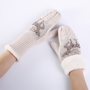 <strong>Women</strong> <strong>s</strong> Warm Winter Gloves Cozy Soft Cable Knit <strong>mitten</strong> glove with Fleece Lining for Christmas gift - Product Image 5