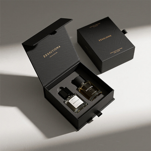 Logo personnalisé avec revêtement UV Design Ensemble cadeau de luxe pour les soins de la peau à base d'huile d'<span class=keywords><strong>essence</strong></span> Boîte cadeau magnétique avec emballage en papier à rabat avec insert en mousse - Product Image 6