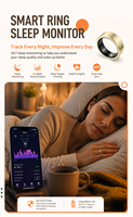 Anillo Inteligente de Aleación de Titanio con Monitor de Oxígeno en Sangre y Sueño, Anillo Inteligente con Control por Gestos a Prueba de Agua 5ATM para Android/iOS