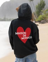 Ensemble de survêtement assorti pour couple - MAISON DE MONACO, imprimé cœur, 2 pièces, tenue décontractée pour homme et femme