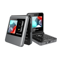 Pantalla dual de 2,4 pulgadas 2G GSM Doble Tarjeta Sim Batería grande botón plegable función teléfonos
